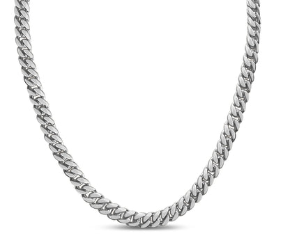 Handmade Solid Gold Miami Cuban Necklace , 7mm