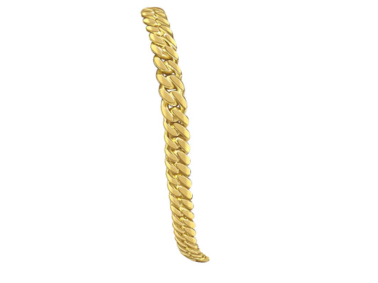 Handmade Solid Gold Miami Cuban Bracelet , 7mm