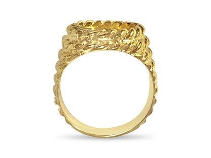 Handmade Solid Gold Fancy Coin Ring , Chinese Panda Bear Coin ,