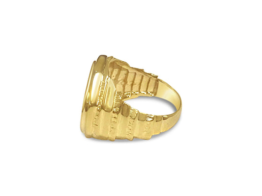 Handmade Solid Gold Fancy Coin Ring , Chinese Panda Bear Coin ,