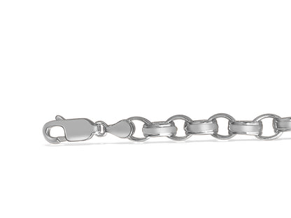 Handmade Solid Gold Rolo Cable Bracelet , 7mm