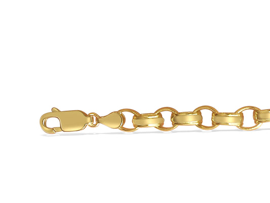 Handmade Solid Gold Rolo Cable Bracelet , 7mm