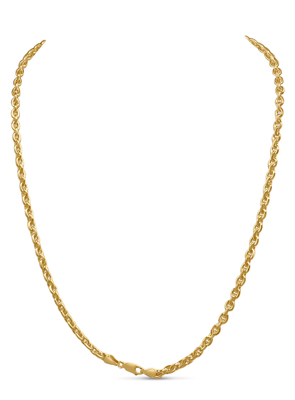 Handmade Solid Gold Fancy Rolo Necklace , 5mm