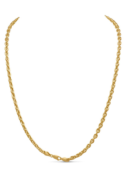 Handmade Solid Gold Fancy Rolo Necklace , 5mm