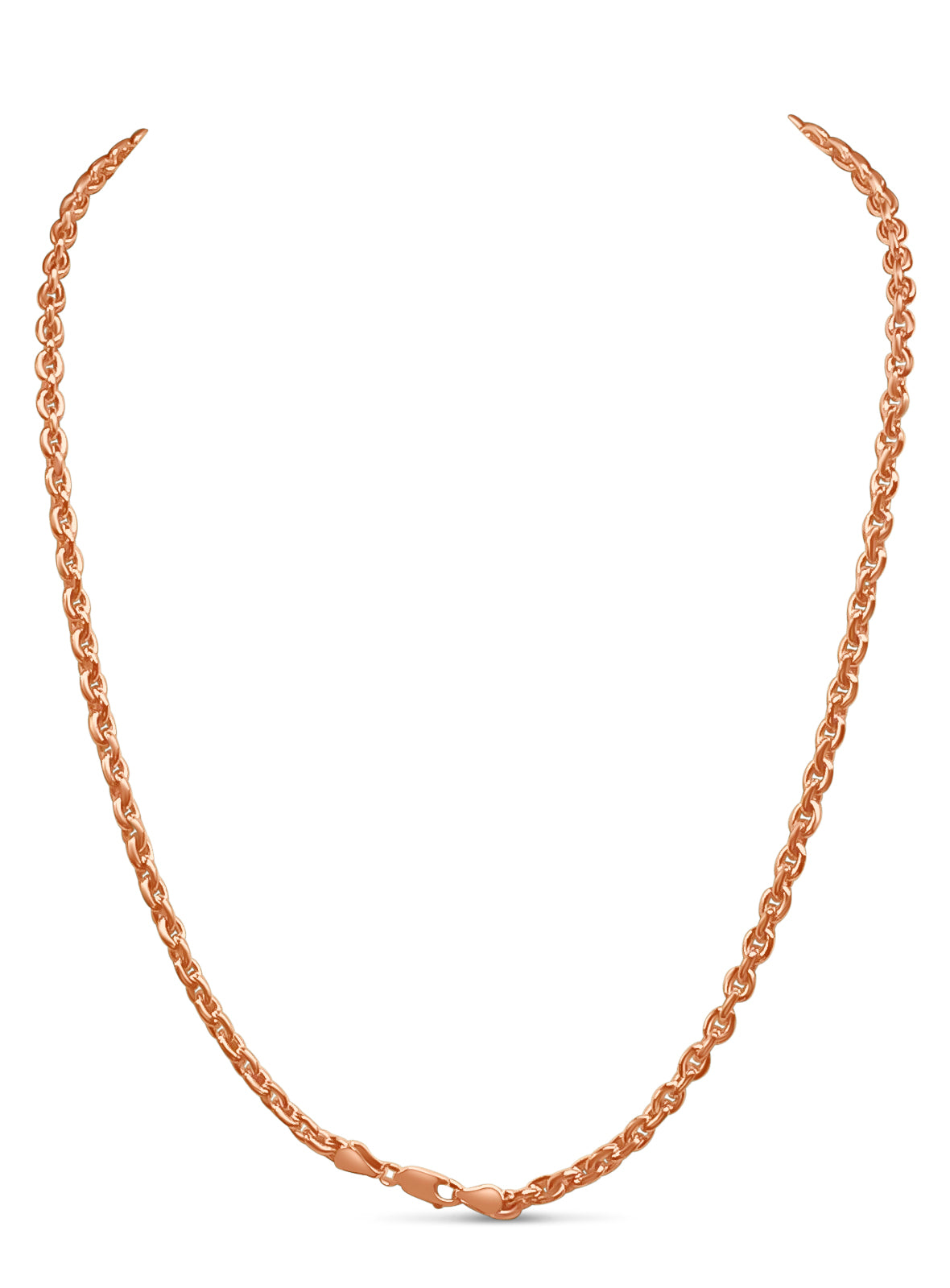 Handmade Solid Gold Fancy Rolo Necklace , 5mm