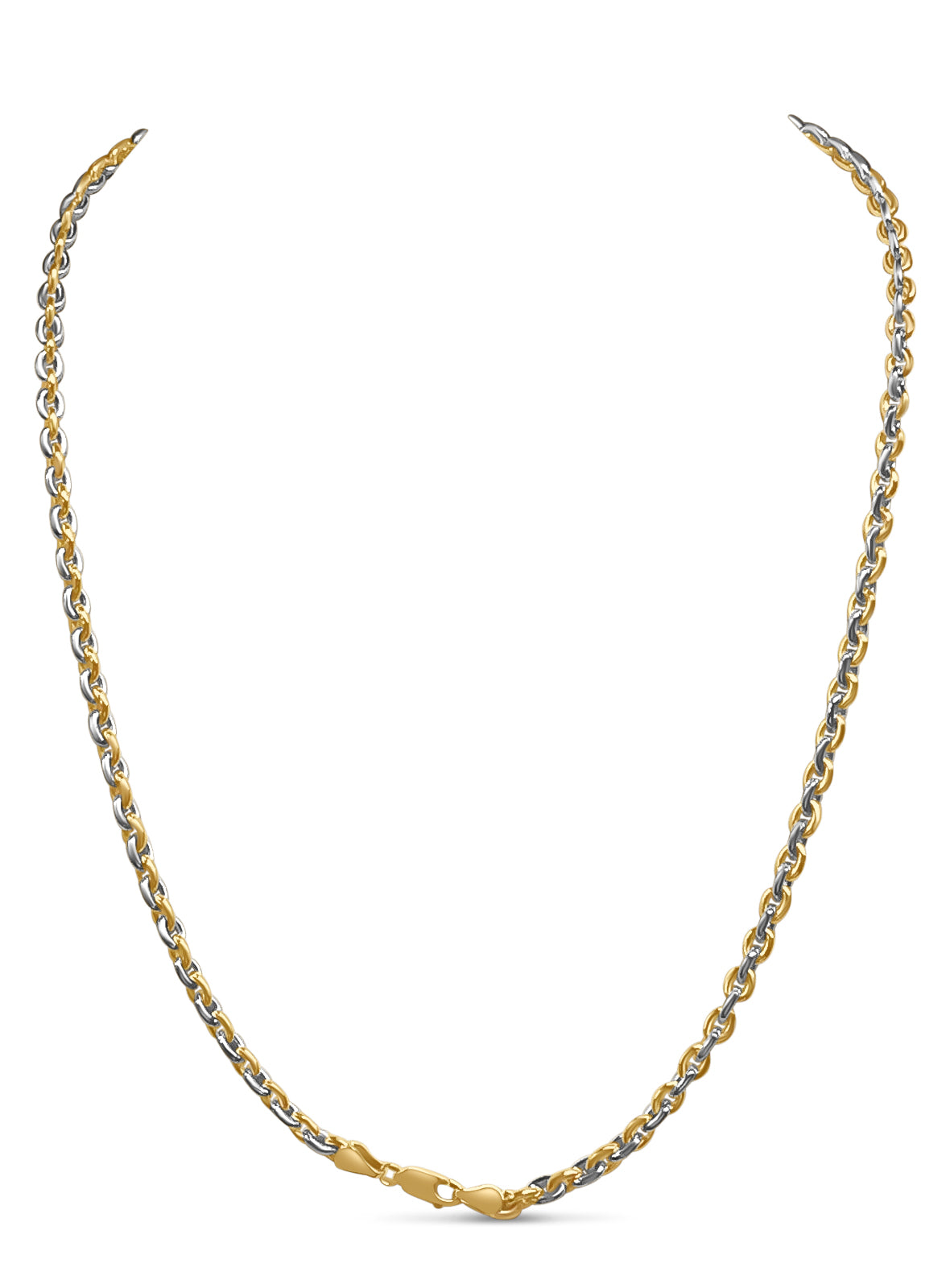 Handmade Solid Gold Fancy Rolo Necklace , 5mm