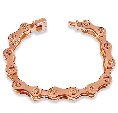 Handmade Solid Gold Motorcycle/Bike Chain Bracelet , 11mm