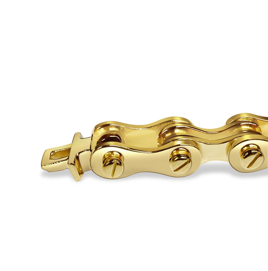 Handmade Solid Gold Motorcycle/Bike Chain Bracelet , 11mm