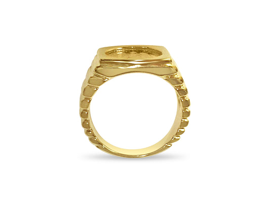 Handmade Solid Gold Fancy Coin Ring , Dos Pesos Coin ,