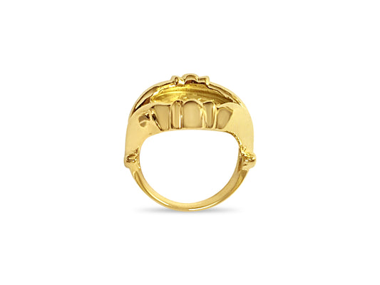 Handmade Solid Gold Fancy Coin Ring , Chinese Panda Bear Coin ,