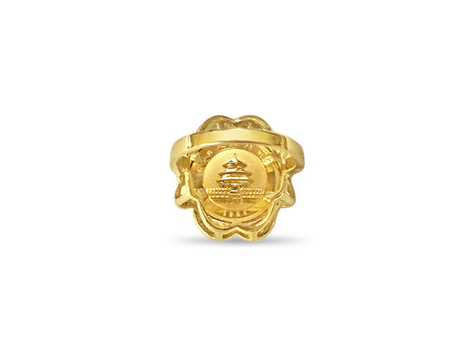 Handmade Solid Gold Fancy Ladies Coin Ring , Chinese Panda Bear Coin ,