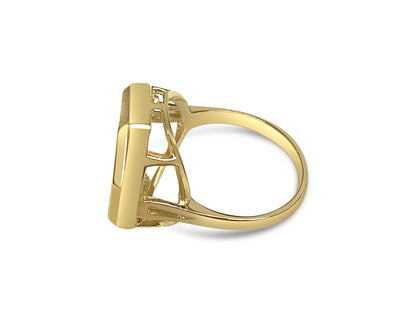 Handmade Solid Gold Fancy Ladies Coin Ring , Chinese Panda Bear Coin ,