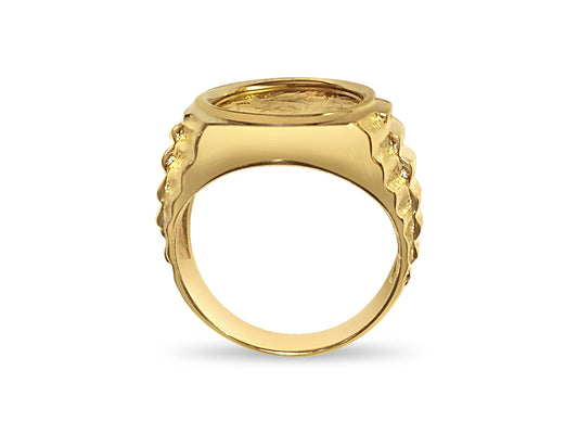 Handmade Solid Gold Fancy Coin Ring , Chinese Panda Bear Coin ,
