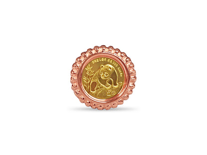 Handmade Solid Gold Fancy Coin Ring , Chinese Panda Bear Coin ,