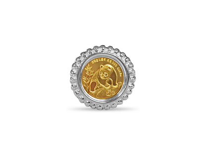 Handmade Solid Gold Fancy Coin Ring , Chinese Panda Bear Coin ,
