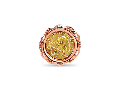 Handmade Solid Gold Fancy Ladies Coin Ring , Chinese Panda Bear Coin ,