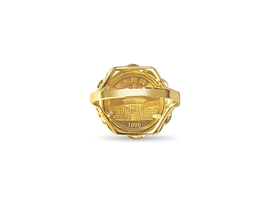 Handmade Solid Gold Fancy Ladies Coin Ring , Chinese Panda Bear Coin ,