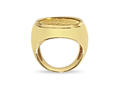 Handmade Solid Gold Fancy Coin Ring , 1/4oz Coin ,