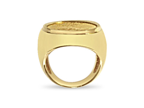Handmade Solid Gold Fancy Coin Ring , 1/4oz Coin ,