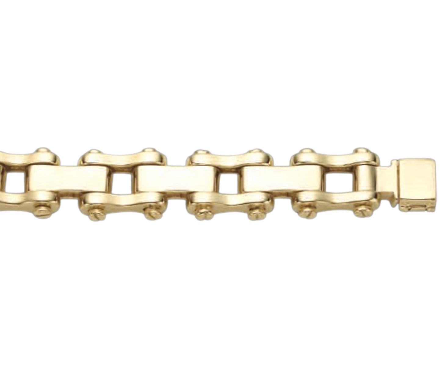 Handmade Solid Gold Motorcycle/Bike Chain Bracelet , 15mm
