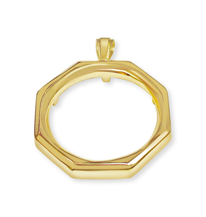 Handmade Solid Gold Fancy Coin Pendant , 1oz Coin ,