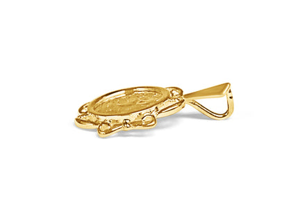 Handmade Solid Gold Fancy Coin Pendant , Chinese Panda Bear Coin ,