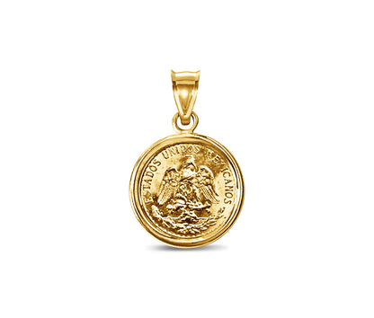 Handmade Solid Gold Classic Coin Pendant , Dos Pesos Coin ,