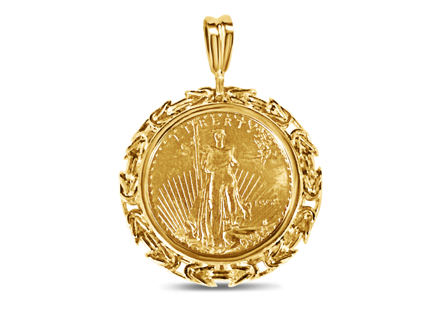 Handmade Solid Gold Byzantine Coin Pendant , 1/2oz Coin ,