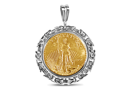 Handmade Solid Gold Byzantine Coin Pendant , 1/2oz Coin ,