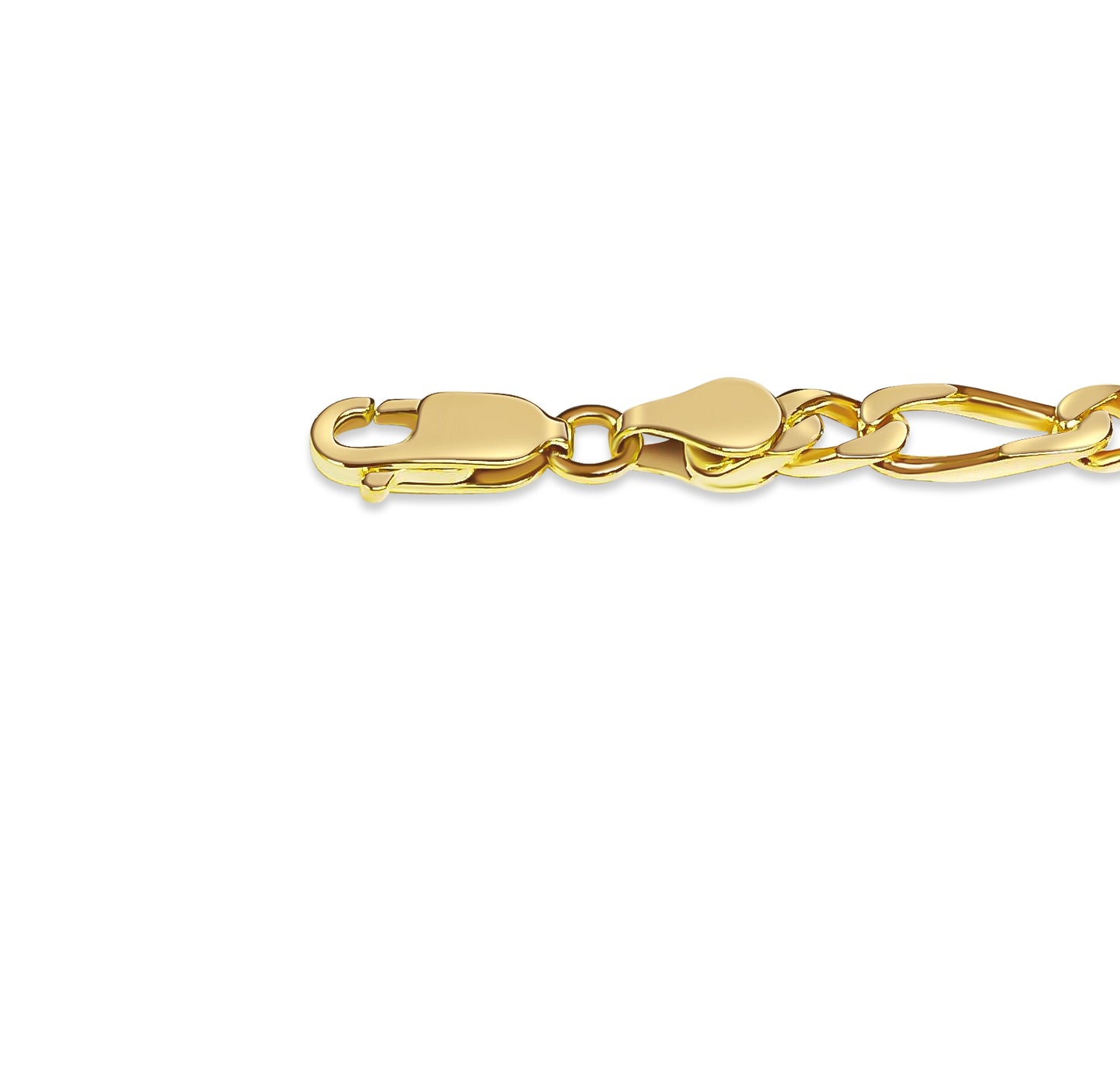 Handmade Solid Gold Figaro Bracelet , 5mm