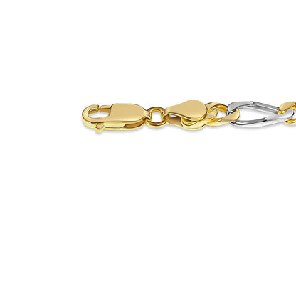 Handmade Solid Gold Figaro Bracelet , 5mm