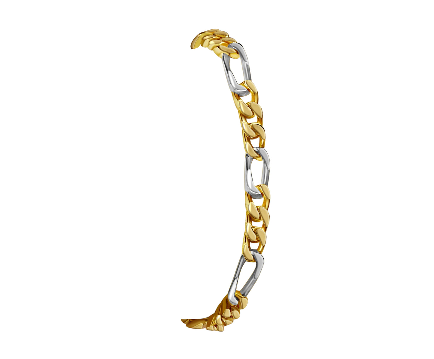 Handmade Solid Gold Figaro Bracelet , 5mm