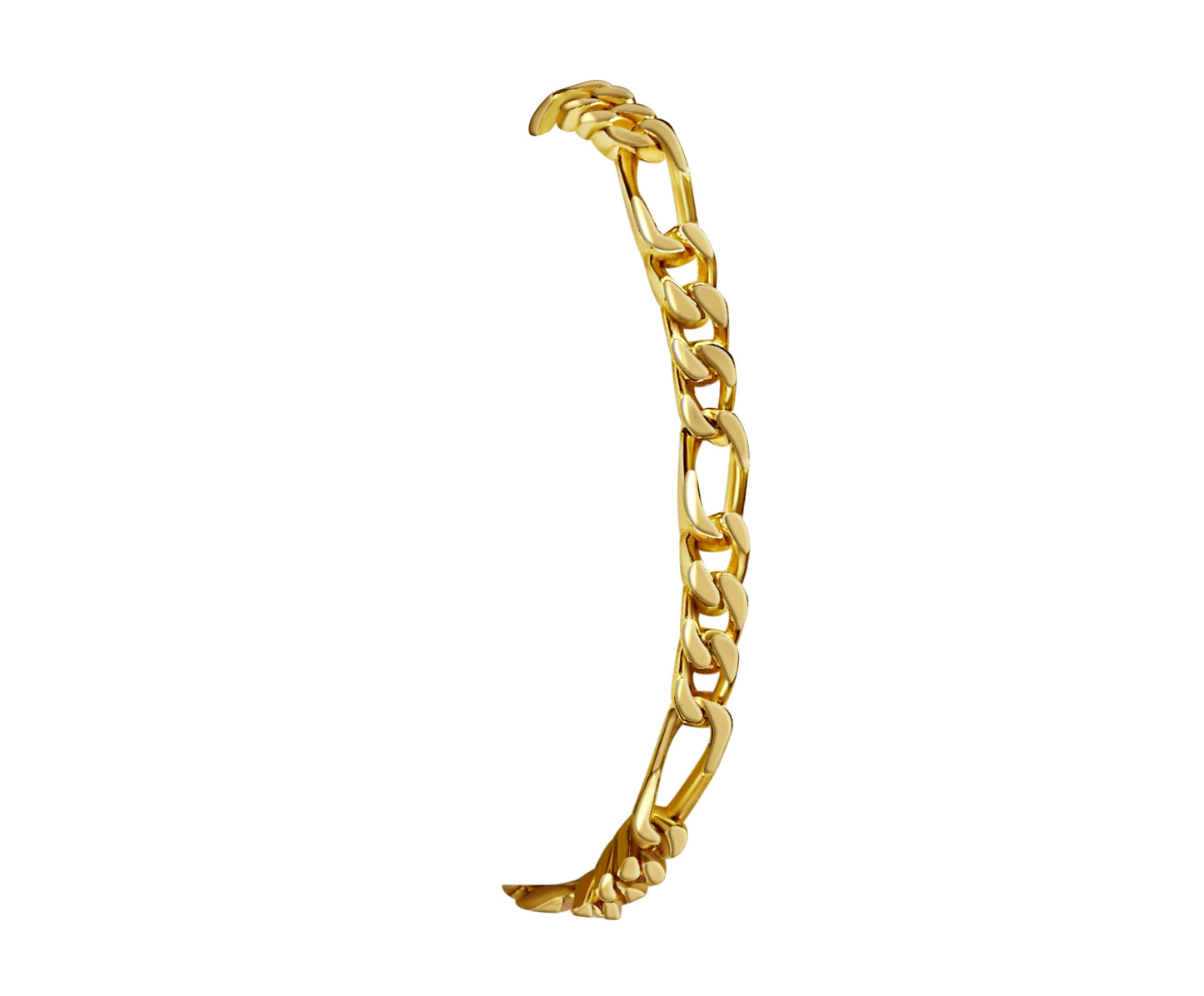 Handmade Solid Gold Figaro Bracelet , 5mm