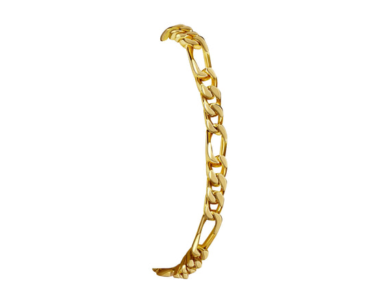 Handmade Solid Gold Figaro Bracelet , 5mm