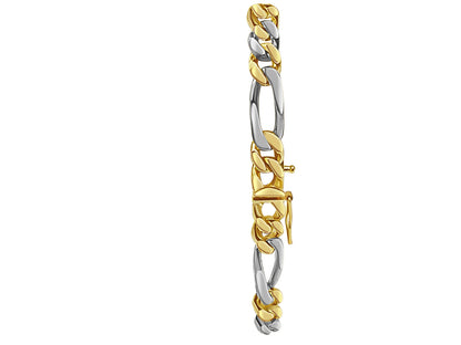 Handmade Solid Gold ID Figaro Bracelet , 8mm