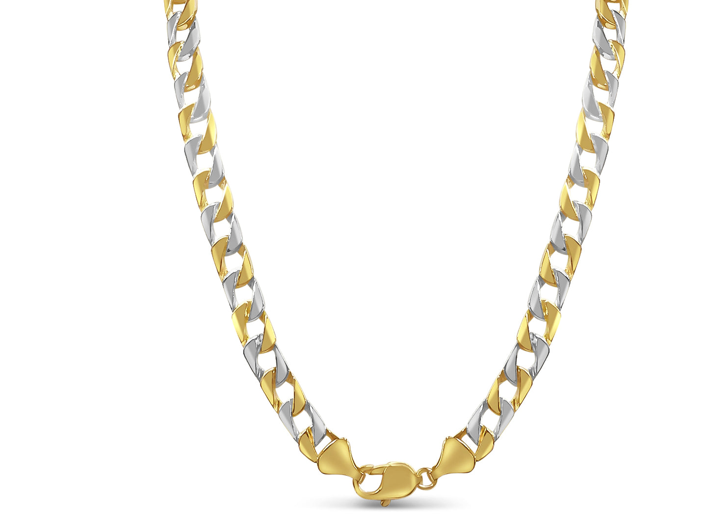 Handmade Solid Gold Curb Necklace , 8mm