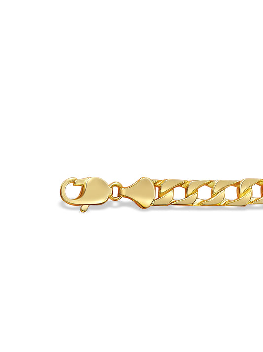 Handmade Solid Gold Curb Necklace , 8mm