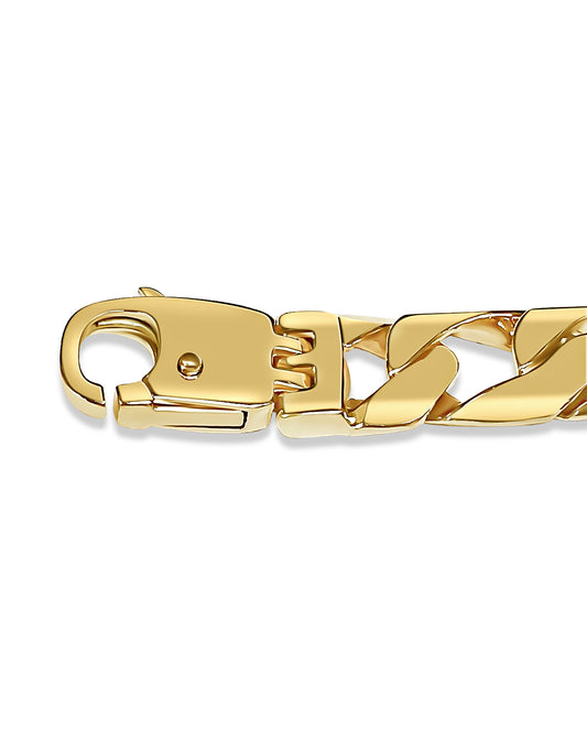 Handmade Solid Gold Curb Bracelet , 10mm