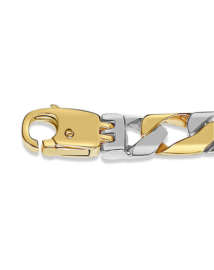 Handmade Solid Gold Curb Bracelet , 10mm