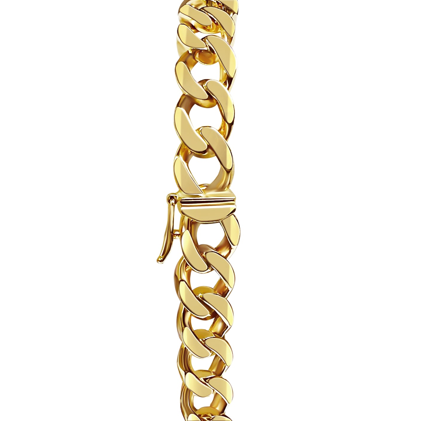 Handmade Solid Gold Curb Bracelet , 9mm