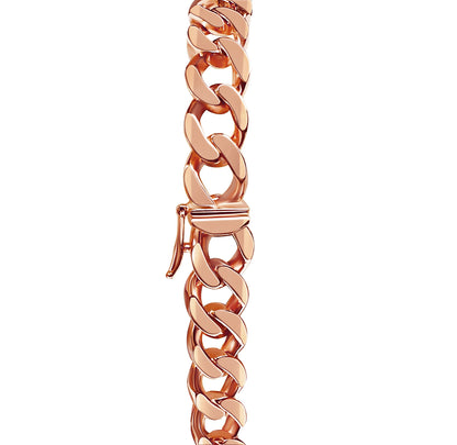 Handmade Solid Gold Curb Bracelet , 9mm