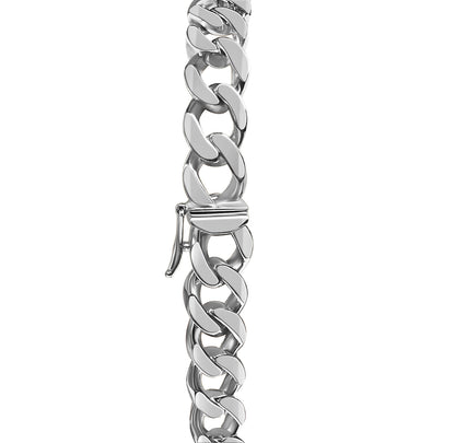 Handmade Solid Gold Curb Bracelet , 9mm