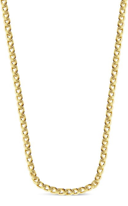 Handmade Solid Gold Curb Necklace , 9mm