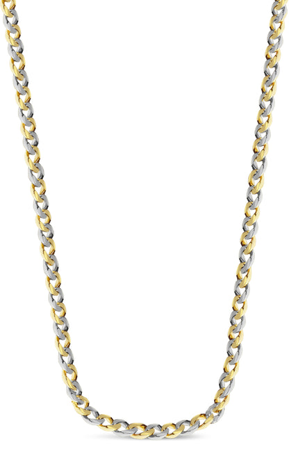 Handmade Solid Gold Curb Necklace , 9mm