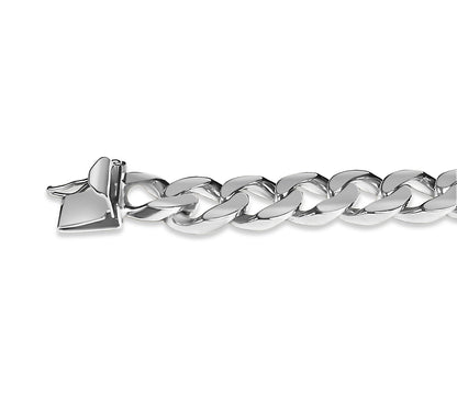 Handmade Solid Gold Curb Bracelet , 9mm