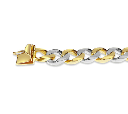 Handmade Solid Gold Curb Bracelet , 9mm