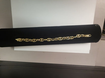 Handmade Solid Gold Anchor Mariner Bracelet , 9mm