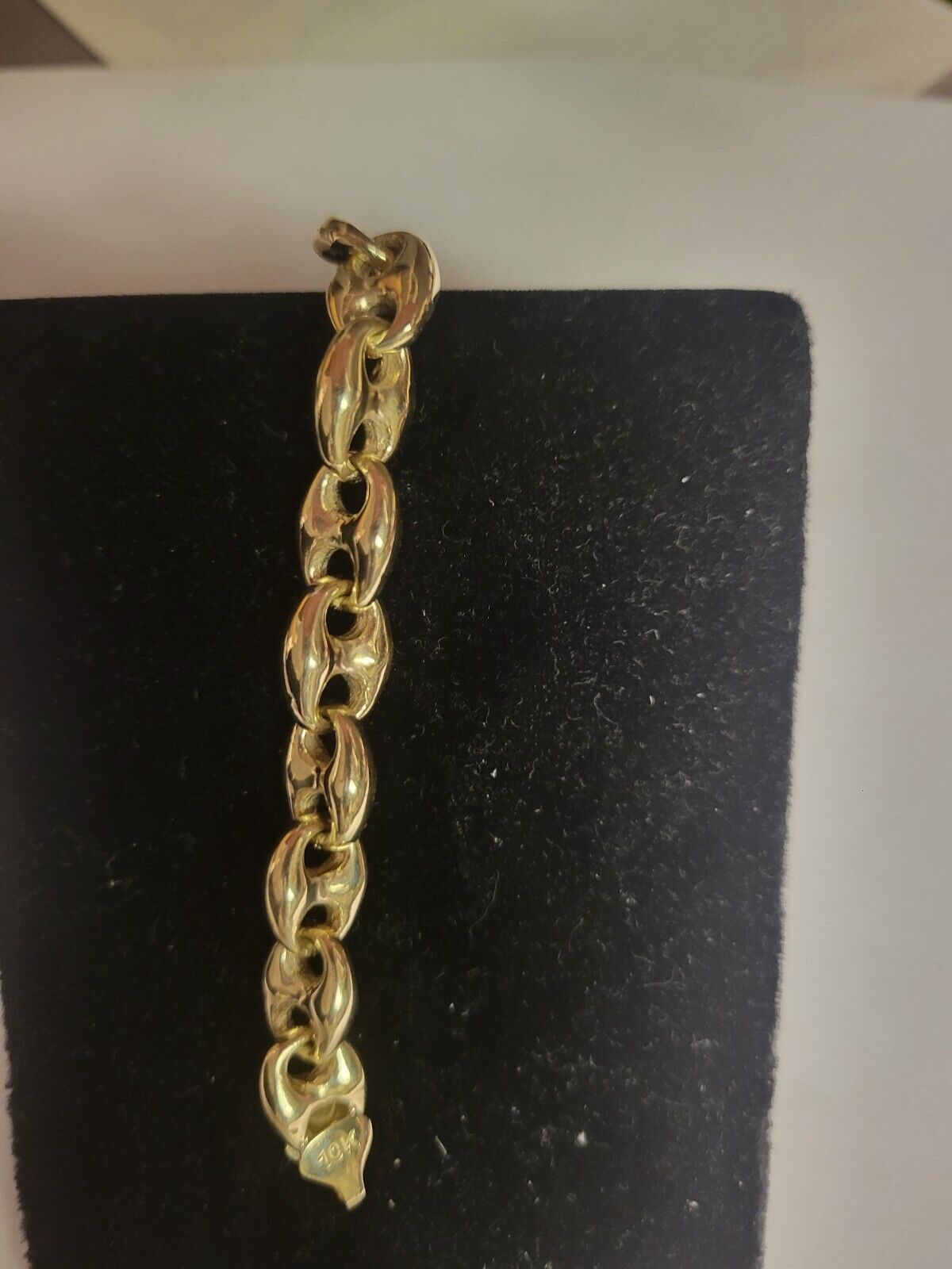 Handmade Solid Gold Anchor Mariner Bracelet , 9mm