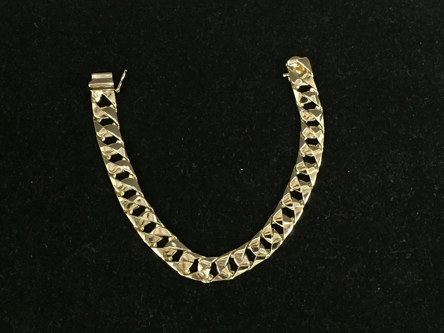 Handmade Solid Gold Curb Bracelet , 10mm