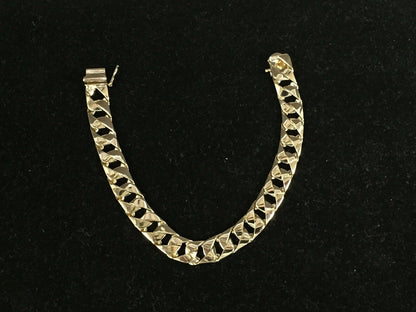 Handmade Solid Gold Curb Bracelet , 10mm